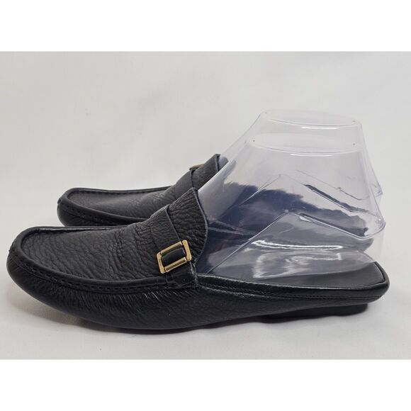 Gucci Womens Vintage 90's Gold Tone Buckle Slip On Mules Black Size 7B - Picture 2 of 12